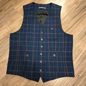 Unlisted by Kenneth Cole Men's Blue Plaid Vest
